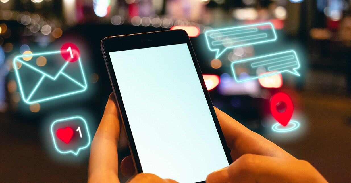 notifica&ccedil;&otilde;es de e-mail e SMS num telem&oacute;vel